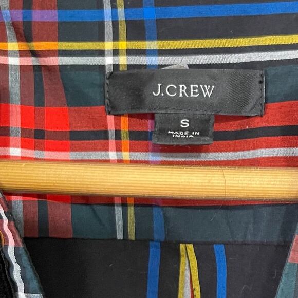 J.Crew Velvet-trimmed V-neck tunic in black Stewart Tartan S - Picture 7 of 7